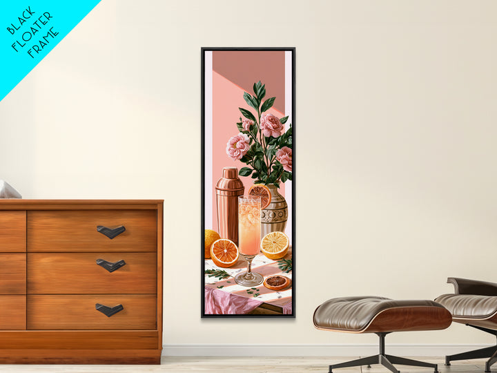 Cocktail and Citrus Bar Composition Canvas Print, Restaurant Art, Printable Art, Restaurant Decor, Bistro, Watercolor Art, RES-1x3-23