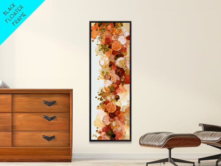 Abstract Appetite Friendly Red and Orange Shapes Canvas Print, Restaurant Art, Textured Painting, Restaurant Decor, Bistro, RES-1x3-29