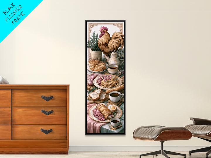 Rooster and Herbs for Farmhouse Restaurant Mood Canvas Print, Restaurant Art, Printable Wall Art, Restaurant Decor, Bistro, RES-1x3-32