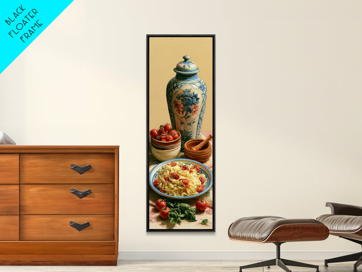 Fresh Pasta with Tomatoes and Basil Canvas Print, Restaurant Art, Gallery Decor, Restaurant Decor, Fine Art, Bistro, Wall Art, RES-1x3-38