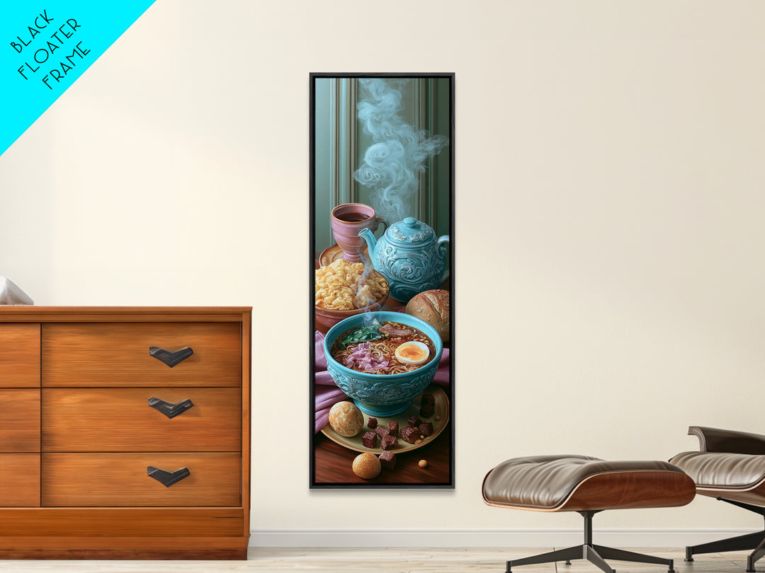 Ramen Bowl Rendered Framed Canvas Print, Restaurant Art, Fine Art Print, Restaurant Decor, Fine Art, Bistro, Wall Decor, RES-1x3-50