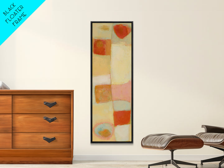 Abstract Appetite Friendly Red and Orange Shapes Canvas Print, Restaurant Art, Textured Painting, Restaurant Decor, Bistro, RES-1x3-53