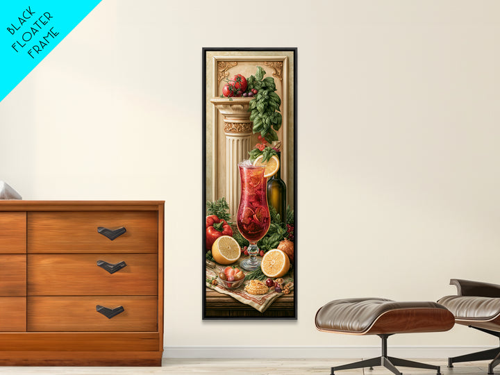 Cocktail and Citrus Bar Composition Framed Canvas Print, Restaurant Art, Gallery Decor, Restaurant Decor, Fine Art, Bistro, RES-1x3-71