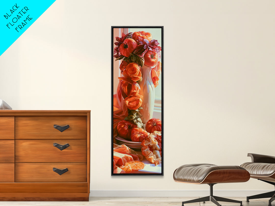 Abstract Appetite Friendly Red and Orange Shapes Canvas Print, Restaurant Art, Poster, Restaurant Decor, Fine Art, Bistro, RES-1x3-77