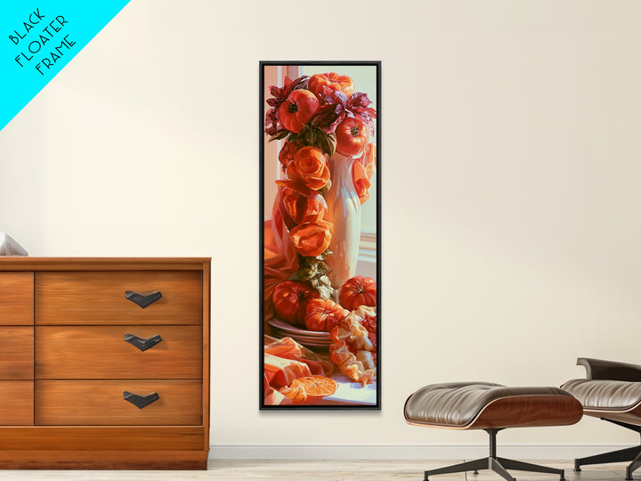 Abstract Appetite Friendly Red and Orange Shapes Canvas Print, Restaurant Art, Poster, Restaurant Decor, Fine Art, Bistro, RES-1x3-77