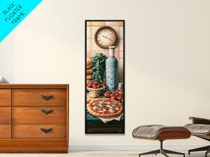 Pizzeria Tomato Basil and Mozzarella Still Life Canvas Print, Restaurant Art, Room Decor, Restaurant Decor, Fine Art, Bistro, RES-1x3-94
