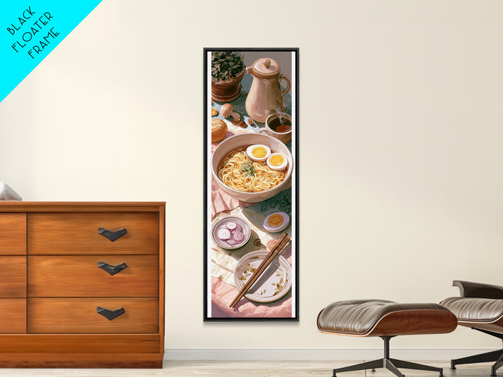 Ramen Bowl Rendered Canvas Print, Restaurant Art, Textured Painting, Restaurant Decor, Fine Art, Bistro, Framed Wall Art, RES-1x3-98