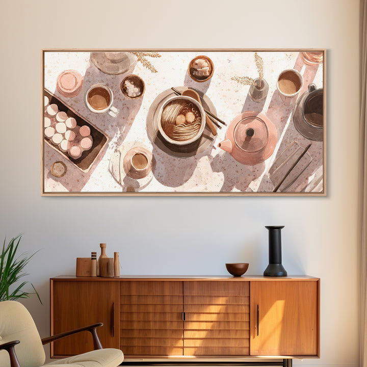 Ramen Bowl Rendered Framed Canvas Print, Restaurant Art, Contemporary Art, Restaurant Decor, Fine Art, Bistro, Kitchen Wall Art, RES-2x1-10