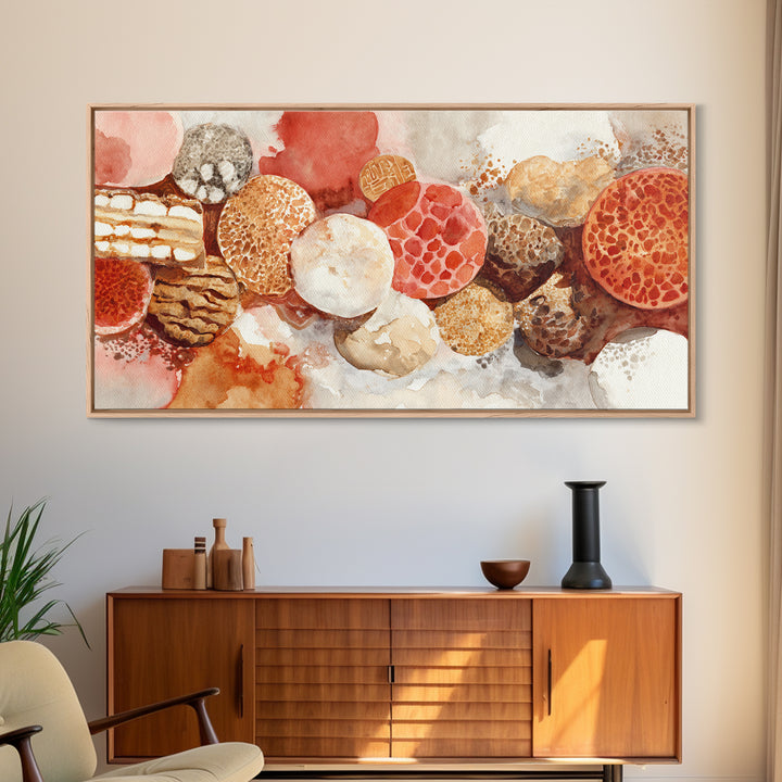 Abstract Appetite Friendly Red and Orange Shapes Canvas Print, Restaurant Art, Printable Wall Art, Restaurant Decor, Bistro, RES-2x1-13
