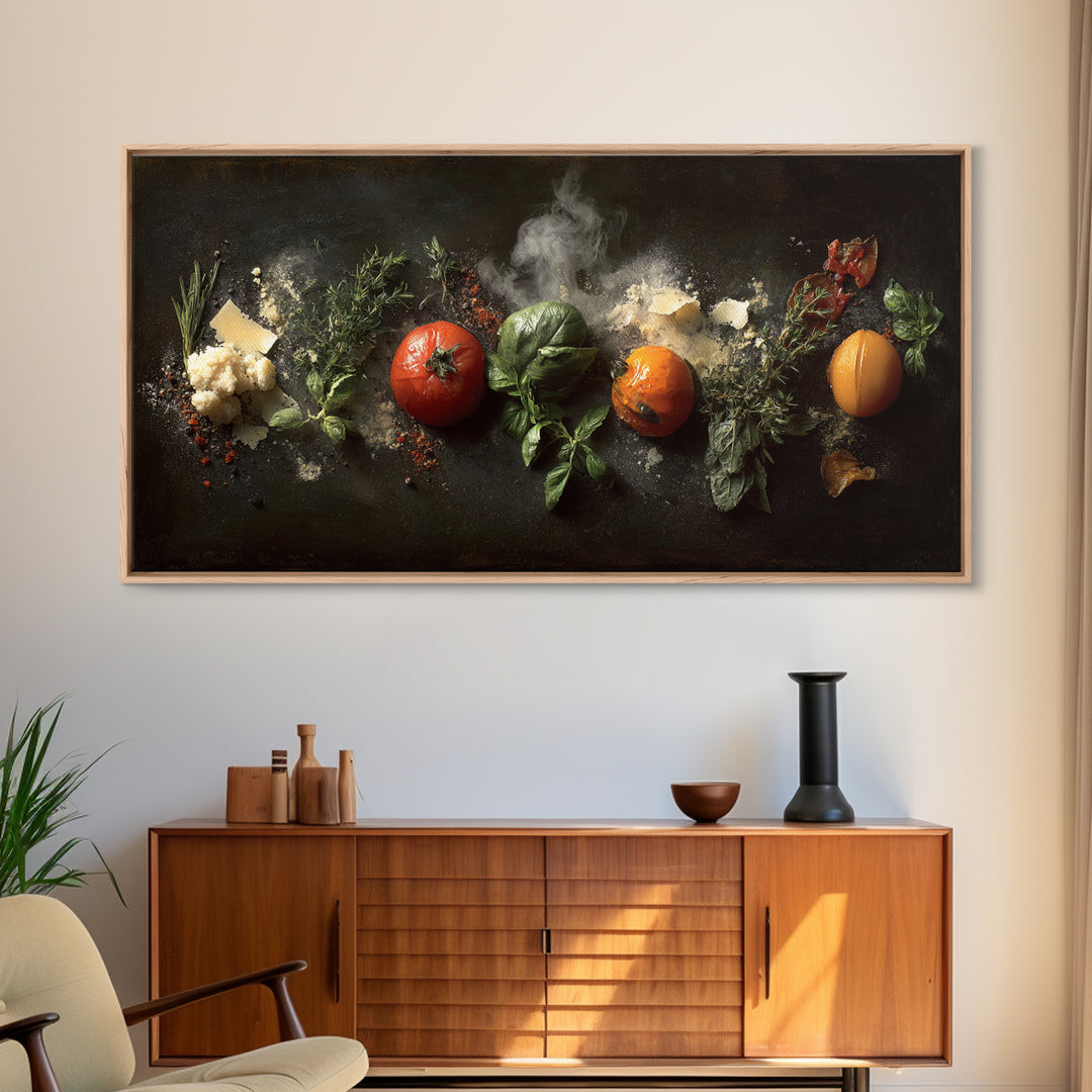 Blackboard Menu Feeling Without Readable Text Canvas Print, Restaurant Art, Canvas, Restaurant Decor, Fine Art, Bistro, RES-2x1-17