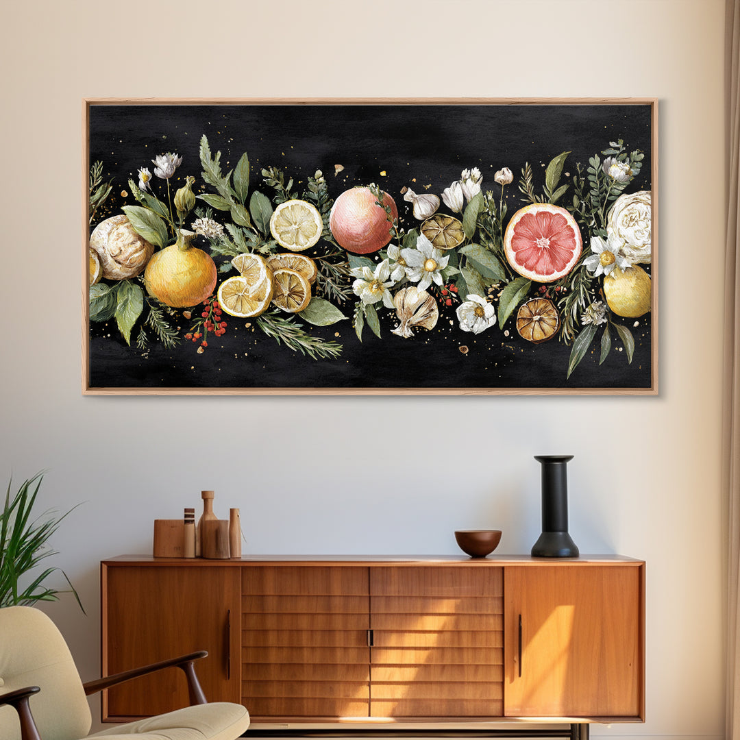 Blackboard Menu Feeling Without Readable Text Canvas Print, Restaurant Art, Canvas, Restaurant Decor, Fine Art, Bistro, RES-2x1-41