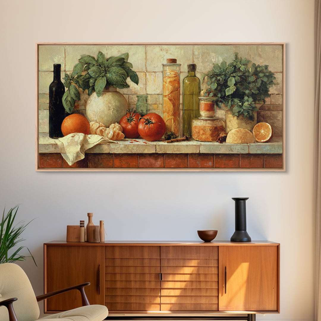 Cocktail and Citrus Bar Composition Framed Canvas Print, Restaurant Art, Kitchen Art, Restaurant Decor, Fine Art, Bistro, RES-2x1-55