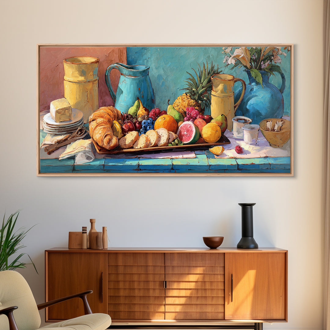 Tropical Fruit Platter Canvas Print, Restaurant Art, Wall Art, Restaurant Decor, Oil Painting, Bistro, Digital Print, RES-2x1-62