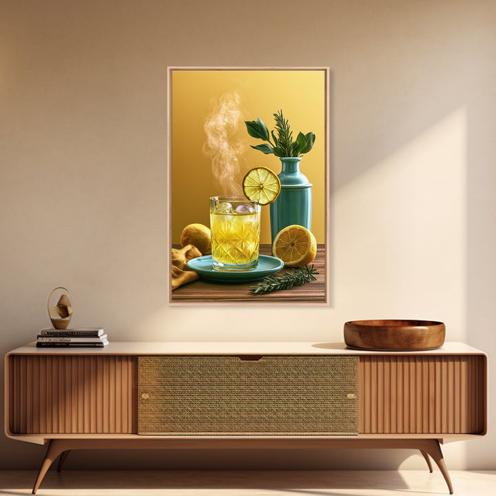 Cocktail and Citrus Bar Composition Framed Canvas Print, Restaurant Art, Contemporary Art, Restaurant Decor, Fine Art, Bistro, RES-2x3-19