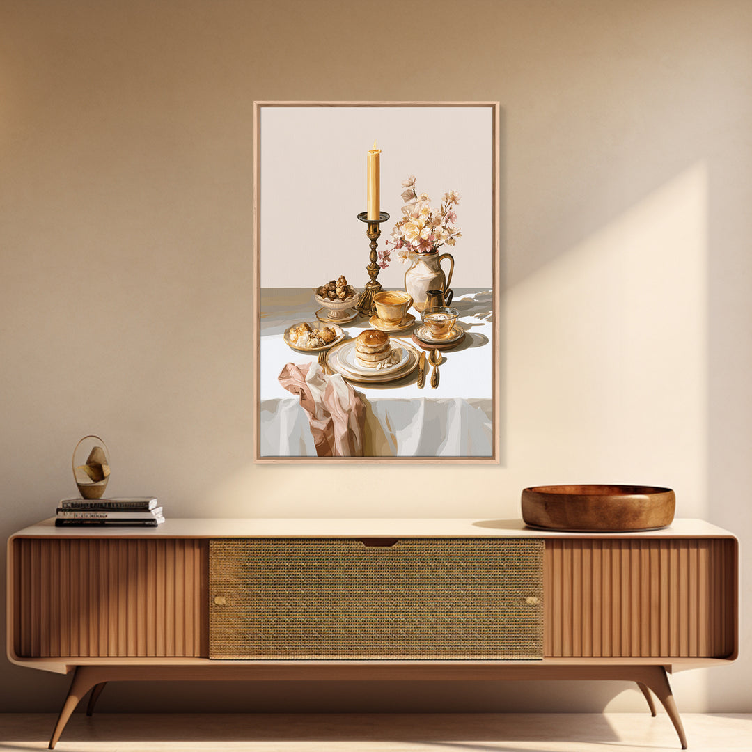 Elegant Table Objects Canvas Print, Restaurant Art, Statement Artwork, Restaurant Decor, Fine Art, Bistro, Art Print, RES-2x3-32