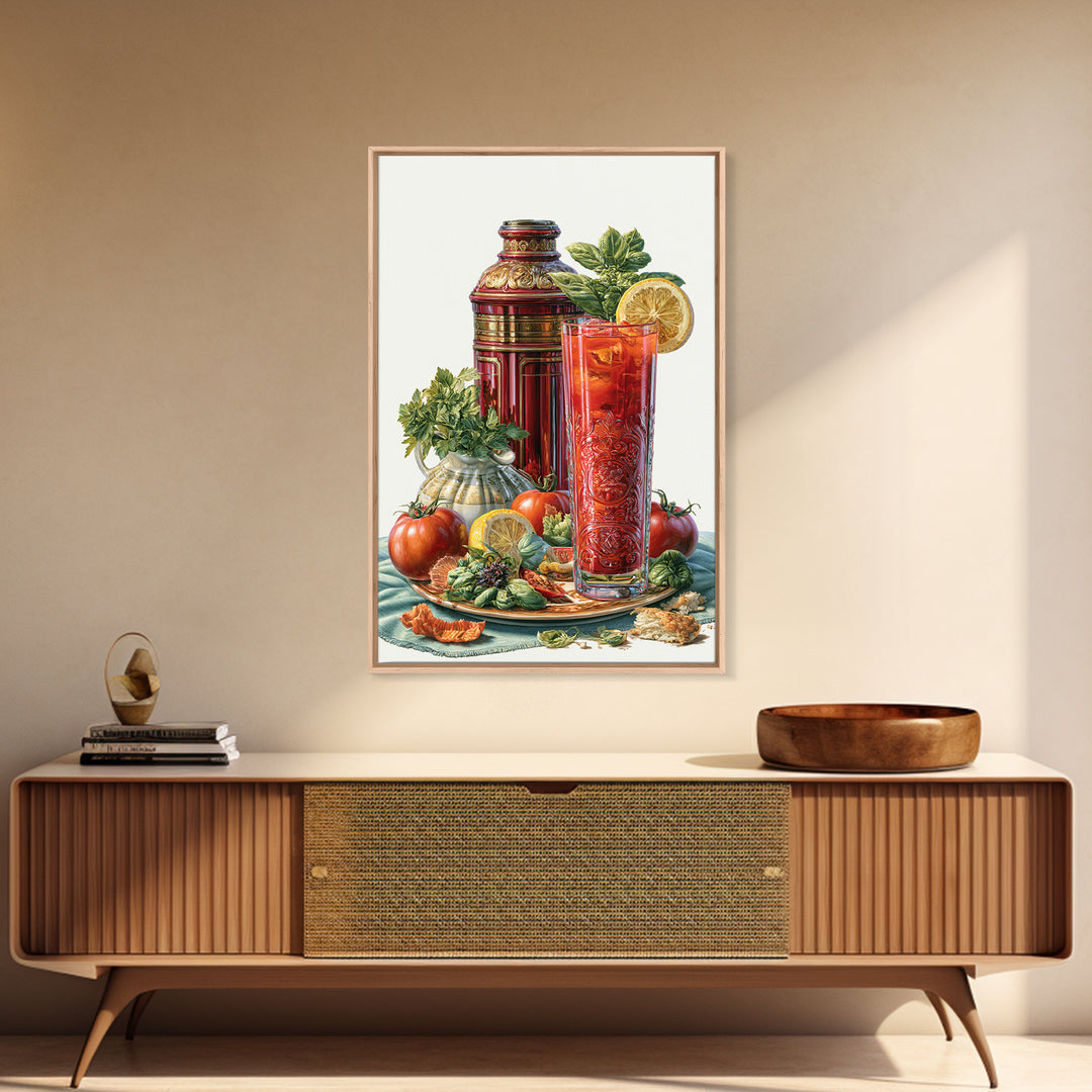 Cocktail and Citrus Bar Composition Framed Canvas Print, Restaurant Art, Kitchen Decor, Restaurant Decor, Fine Art, Bistro, RES-2x3-43