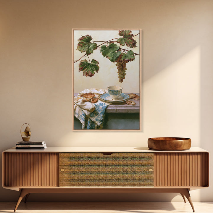 Wine Grapevine Botanical Study Framed Canvas Print, Restaurant Art, Kitchen Wall Art, Restaurant Decor, Fine Art, Bistro, RES-2x3-47