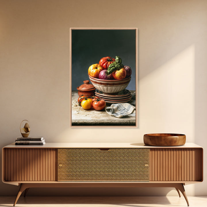Classic Fruit Bowl Framed Canvas Print, Restaurant Art, Modern Decor, Restaurant Decor, Fine Art, Bistro, Poster, Wall Decor, RES-2x3-84