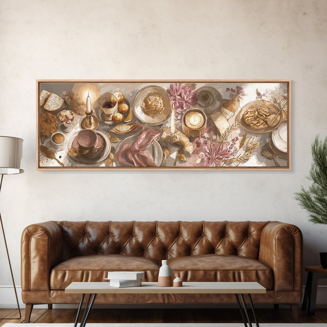 Elegant Table Objects Canvas Print, Restaurant Art, Wall Art Print, Restaurant Decor, Fine Art, Bistro, Modern Decor, RES-3x1-16