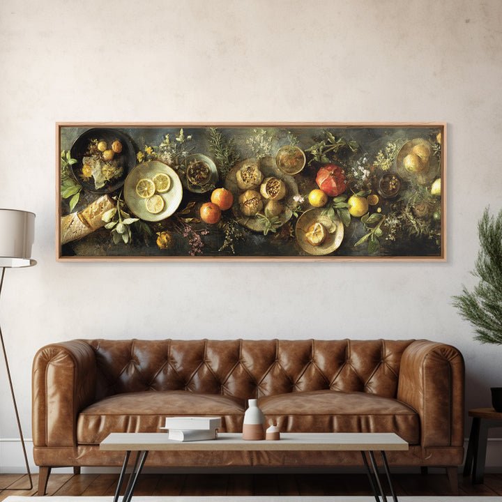 Blackboard Menu Feeling Without Readable Text Canvas Print, Restaurant Art, Bedroom Wall Art, Restaurant Decor, Bistro, RES-3x1-37