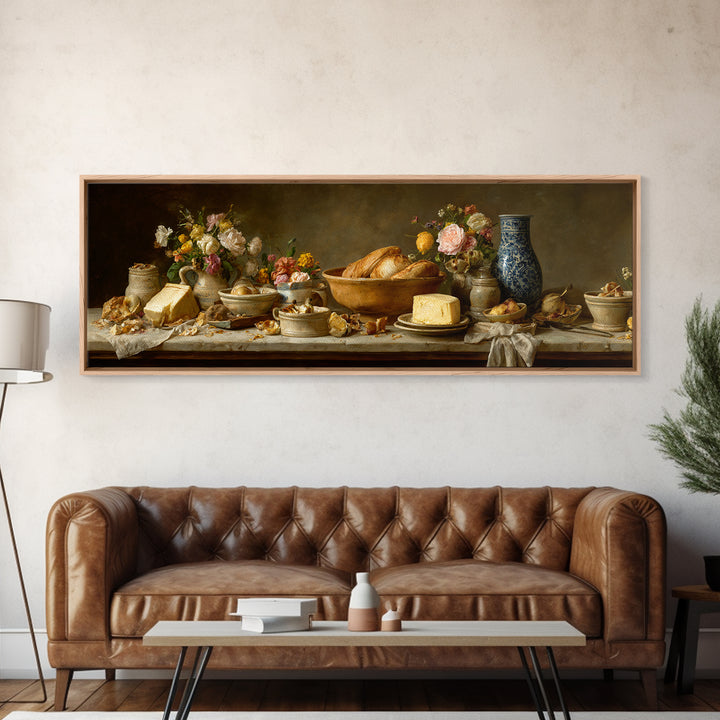 Classic Fruit Bowl Framed Canvas Print, Restaurant Art, Modern Decor, Restaurant Decor, Fine Art, Bistro, Poster, Wall Decor, RES-3x1-44
