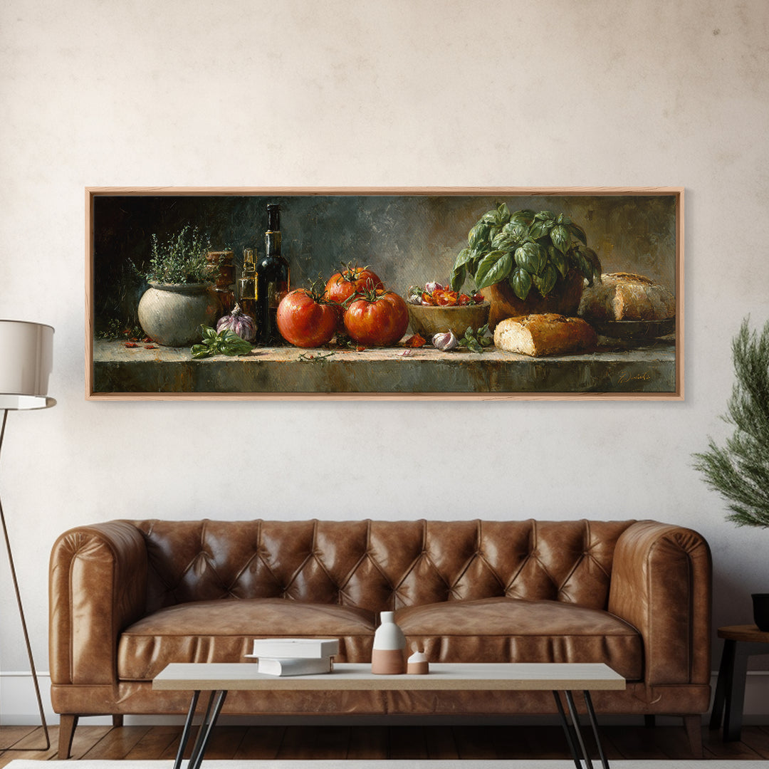 Blackboard Menu Feeling Without Readable Text Canvas Print, Restaurant Art, Food Art, Restaurant Decor, Oil Painting, Bistro, RES-3x1-61