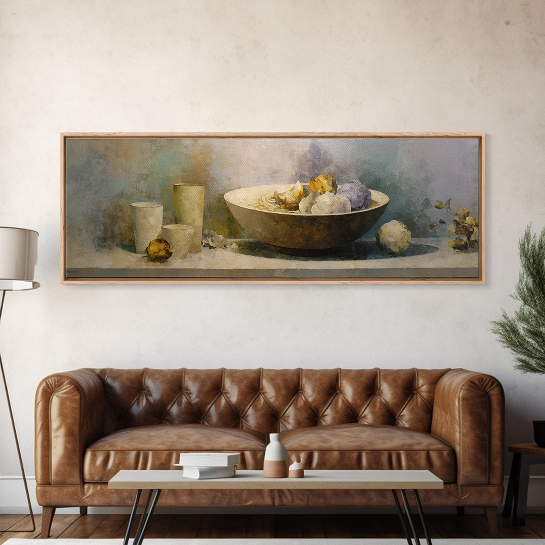 Seafood Lobster and Shell Arrangement Canvas Print, Restaurant Art, Textured Painting, Restaurant Decor, Fine Art, Bistro, RES-3x1-96