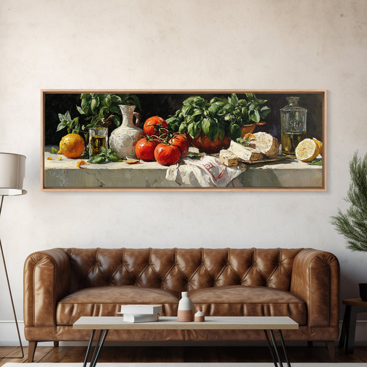 Cocktail and Citrus Bar Composition Framed Canvas Print, Restaurant Art, Large Wall Art, Restaurant Decor, Fine Art, Bistro, RES-3x1-99
