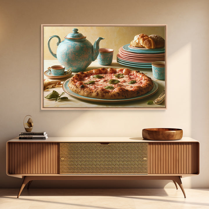 Pizzeria Tomato Basil and Mozzarella Still Life Canvas Print, Restaurant Art, Living Room Decor, Restaurant Decor, Bistro, RES-3x2-38