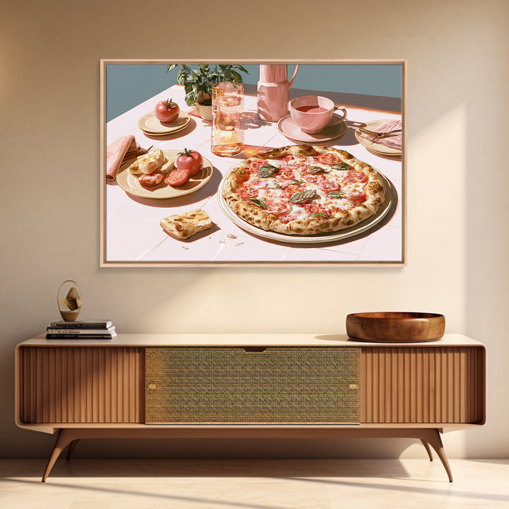 Pizzeria Tomato Basil and Mozzarella Still Life Canvas Print, Restaurant Art, Kitchen Wall Decor, Restaurant Decor, Bistro, RES-3x2-86