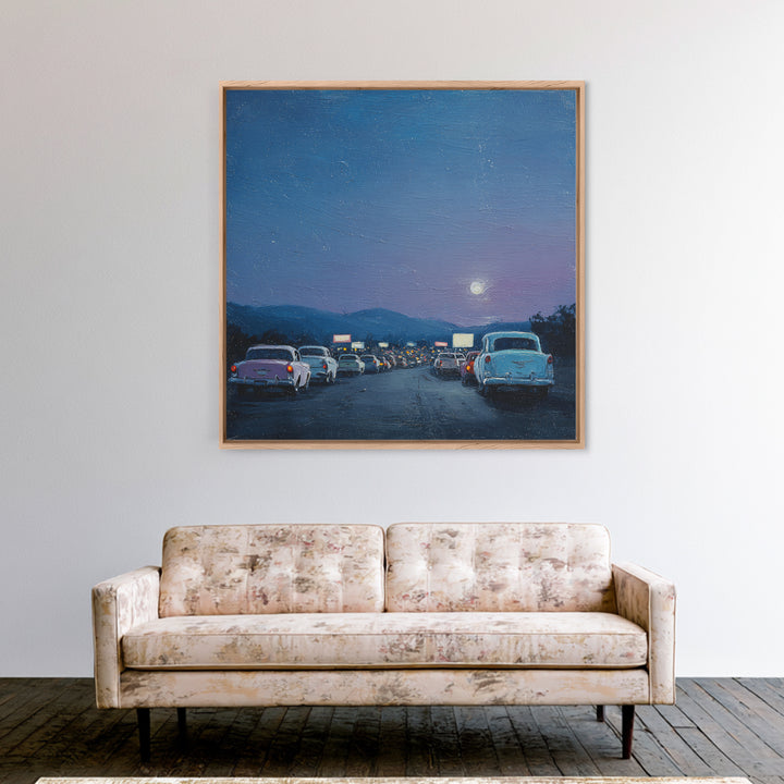 Retro Roller Skate Framed Canvas Print, Retro Art, Living Room Decor, Oil Painting, Retro, Abstract Wall Art, RET-1x1-28