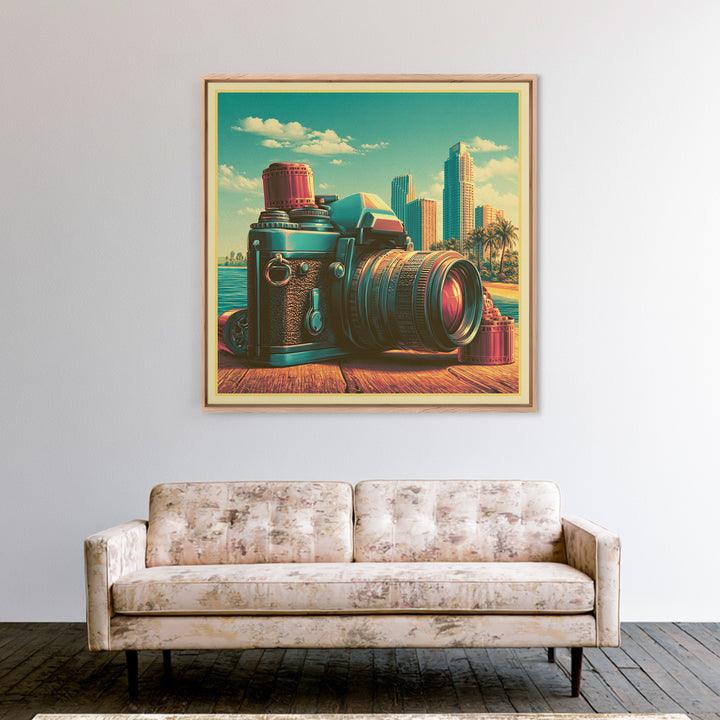Old Camera Still Life Canvas Print, Retro Art, Modern Decor, Living Room Decor, Fine Art, Retro, Home Decor, Poster, Wall Decor, RET-1x1-86