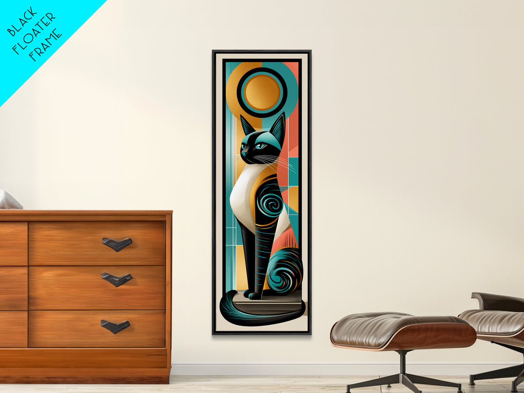 Mid Century Cat Canvas Print, Retro Art, Fine Art Print, Living Room Decor, Fine Art, Retro, Poster, Wall Decor, Posters, RET-1x3-57