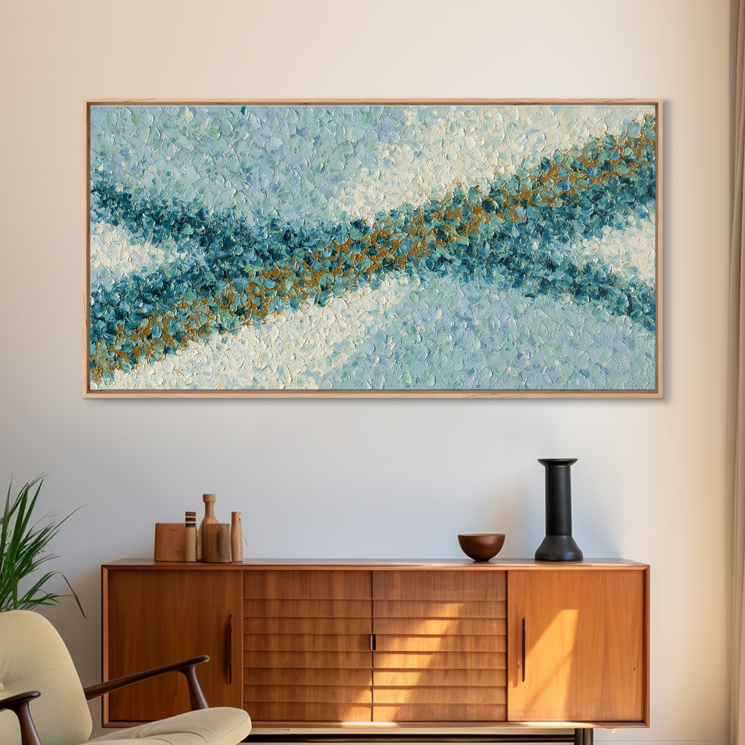 70s Sunset Stripes Framed Canvas Print, Retro Art, Print, Living Room Decor, Watercolor Art, Retro, Abstract Wall Art, RET-2x1-23