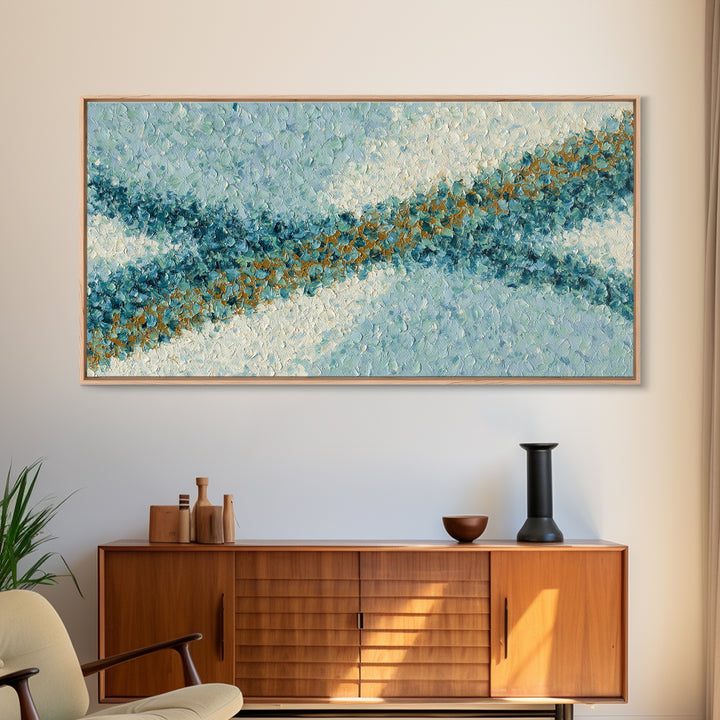70s Sunset Stripes Framed Canvas Print, Retro Art, Print, Living Room Decor, Watercolor Art, Retro, Abstract Wall Art, RET-2x1-23