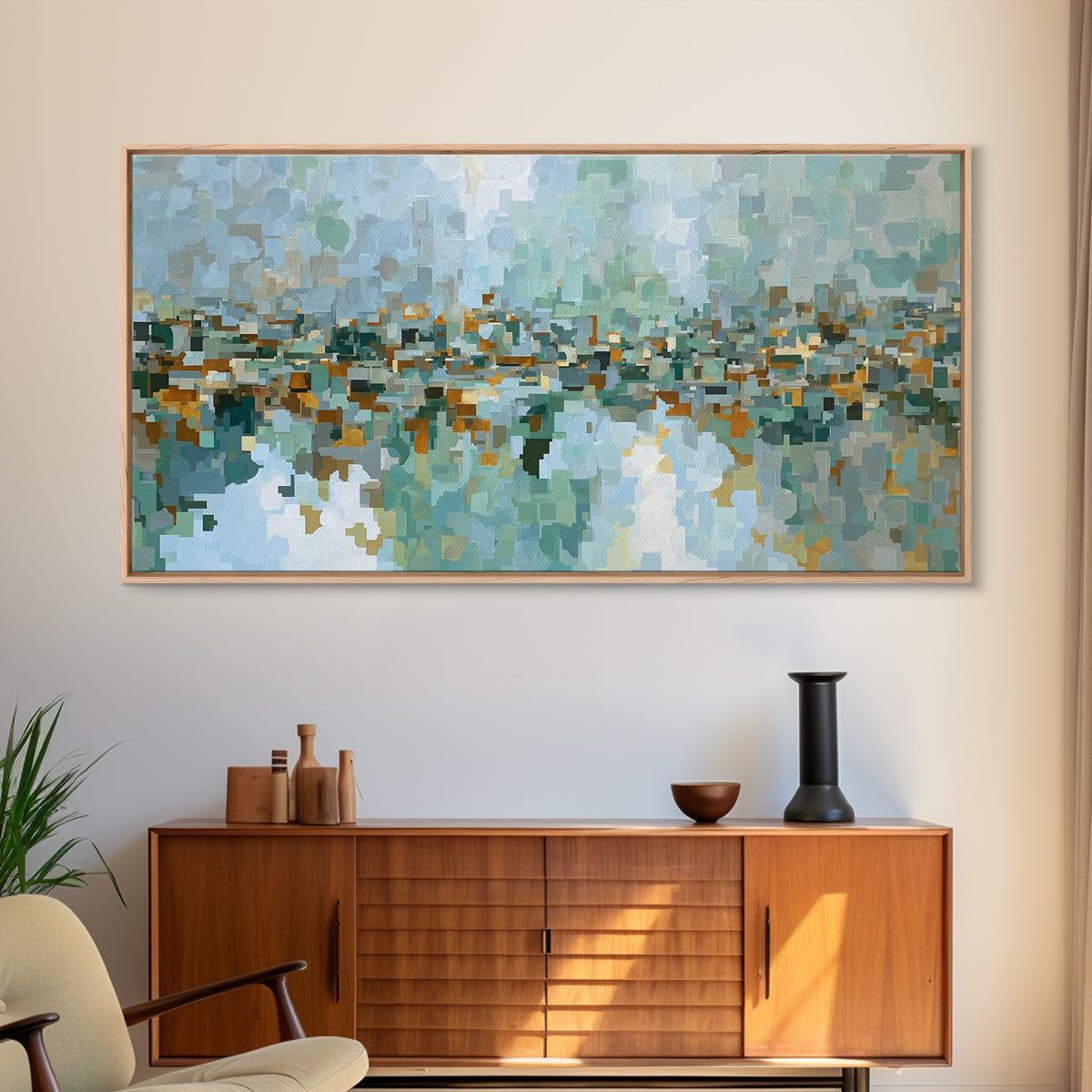 Mid Century Cat Canvas Print, Retro Art, Contemporary Art, Living Room Decor, Abstract Art, Retro, Art Deco, Original Art, RET-2x1-41