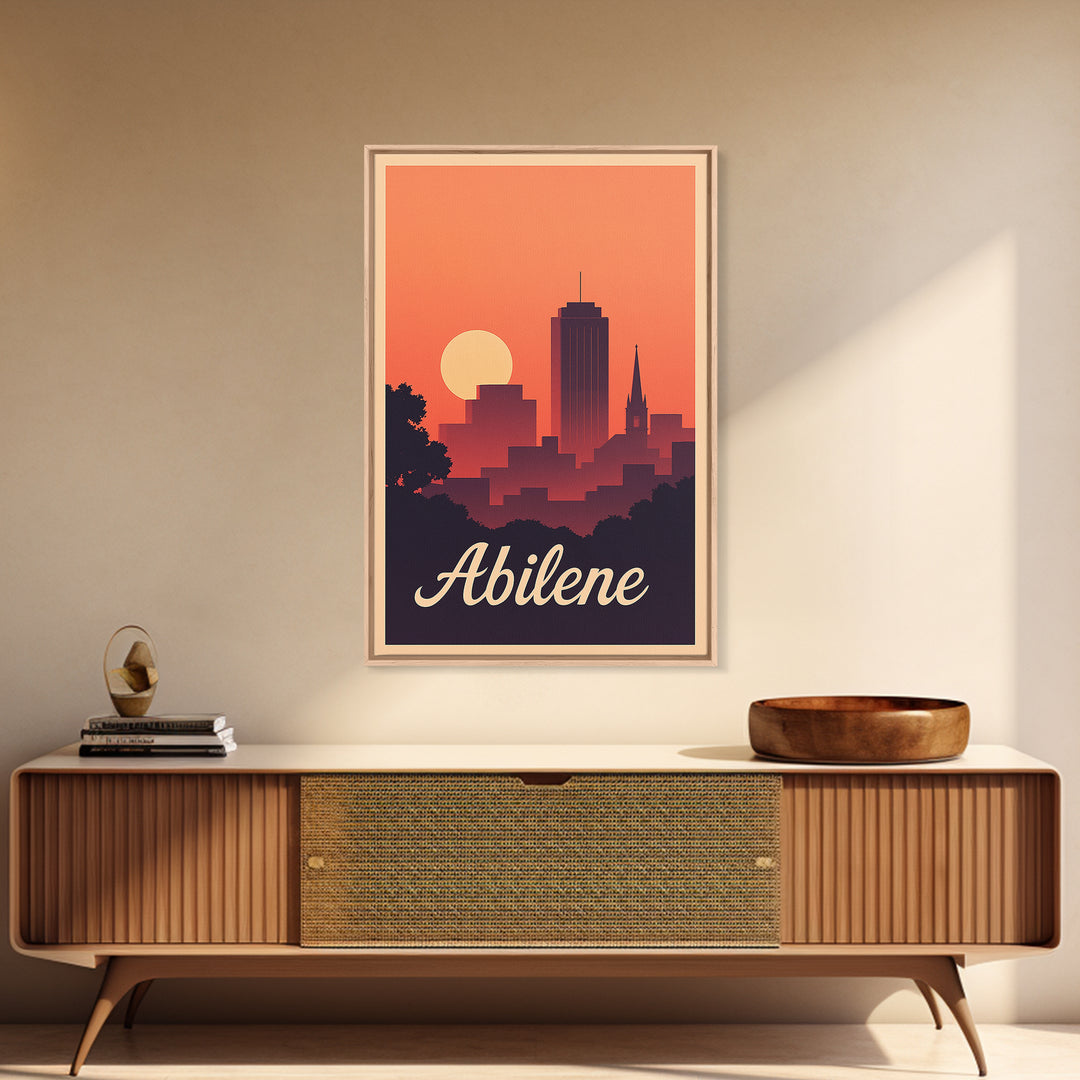 Abilene Texas Travel Poster, Canvas Print, Classic Travel Poster Art, Abilene City Art, Modern Wall Decor, Travel Art Print, Art Print