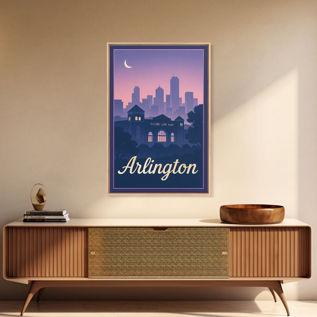Arlington Travel Poster, Canvas Print, Mid Century City Wall Art, Arlington Poster Print, Gift For Travelers, Vintage City Art