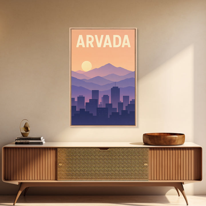 Arvada Colorado Travel Poster, Canvas Print, Classic Travel Poster Art, Arvada Wall Art, Wall Decor, City Illustration, Travel Poster Set