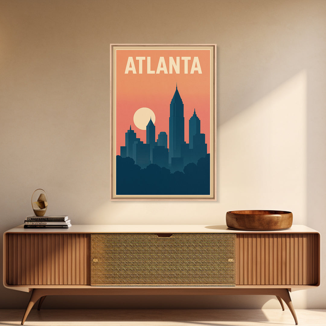 Atlanta Travel Poster, Canvas Print, Classic Travel Poster Art, Atlanta Poster Print, Travel Wall Decor, Travel Poster Art, Fine Art Print