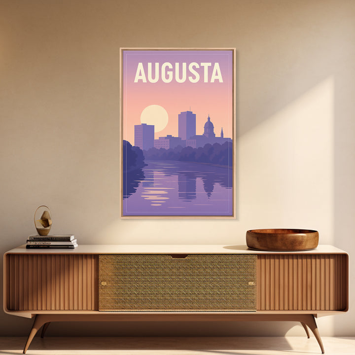 Augusta Travel Poster, Framed Canvas Print, Classic Travel Poster Art, Augusta Art Print, Travel Poster Set, Modern Wall Decor