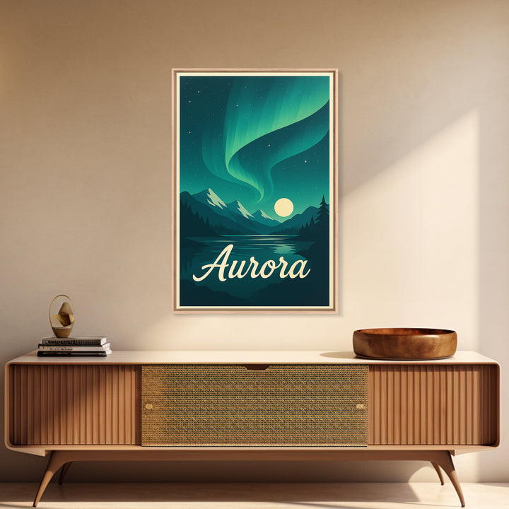 Aurora Colorado Travel Poster, Canvas Print, Retro Sunset Skyline Art, Aurora Poster Print, Eclectic Wall Decor, Fine Art Print, Wall Art