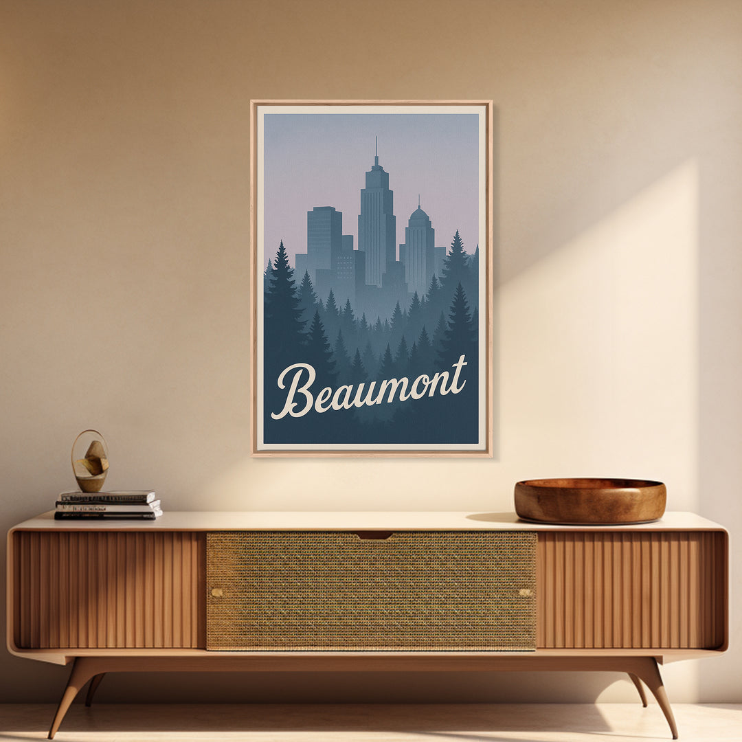 Beaumont Travel Poster, Framed Canvas Print, Classic Travel Poster Art, Beaumont Travel Art, Travel Art Print, Travel Wall Decor