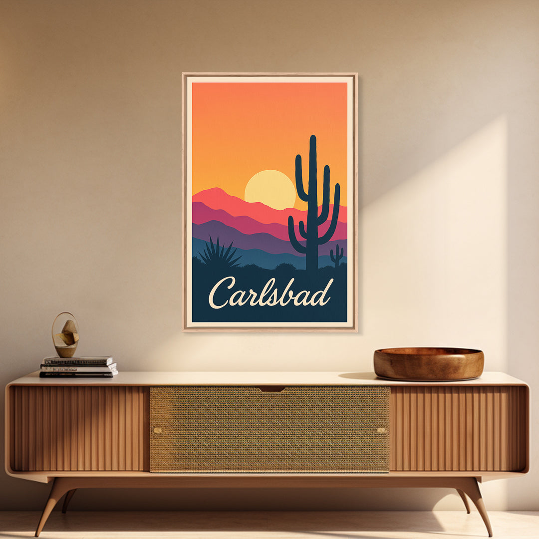 Carlsbad California Travel Poster, Canvas Print, Vintage Poster Art, Carlsbad Wall Art, Vintage Travel Art, Vintage City Poster, Poster Art