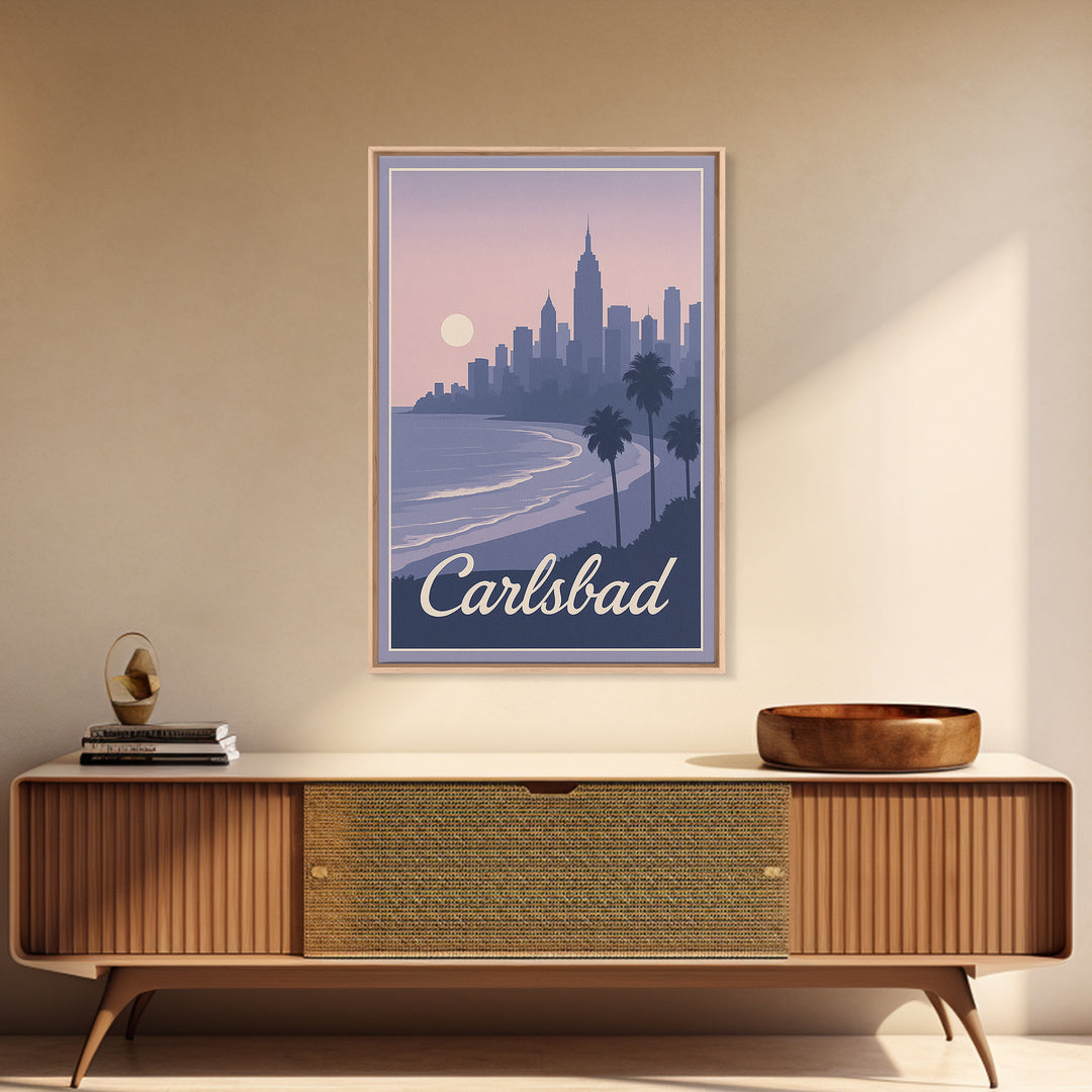 Carlsbad Travel Poster, Framed Canvas Print, Vintage Travel Poster Art, Carlsbad Art Print, Travel Art Print, Travel Poster Set