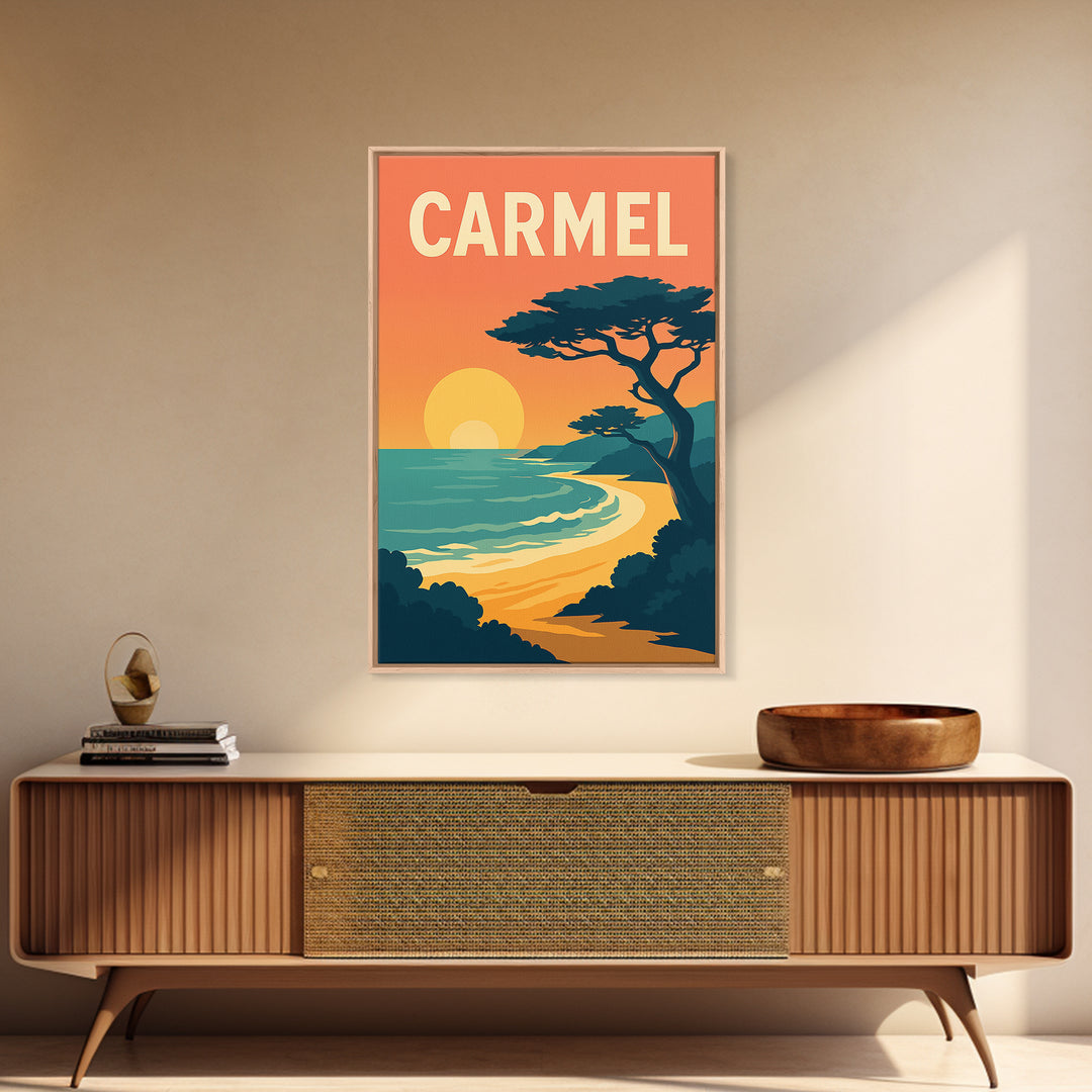 Carmel Indiana Travel Poster, Canvas Print, Classic Travel Poster Art, Carmel Art Print, Vintage City Art, Wall Art, Gift For Travelers