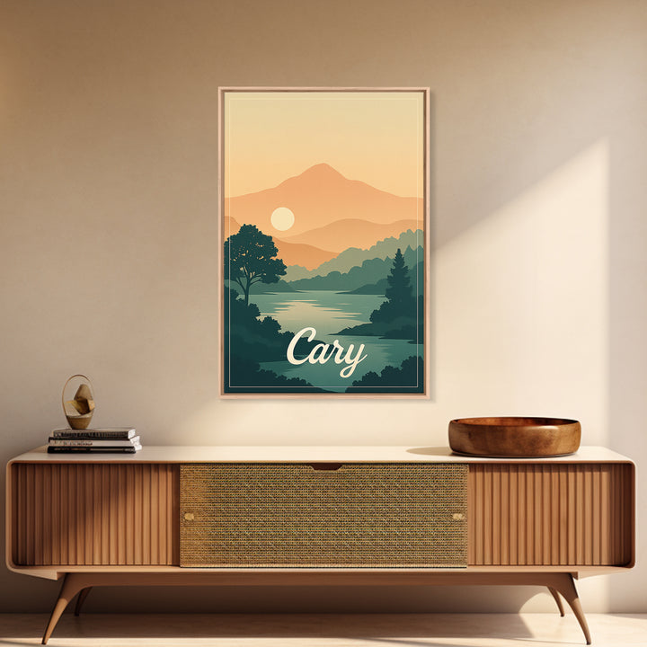 Cary North Carolina Travel Poster, Canvas Print, Classic Poster Art, Cary Poster Print, Travel Poster Art, City Travel Prints, Art Print