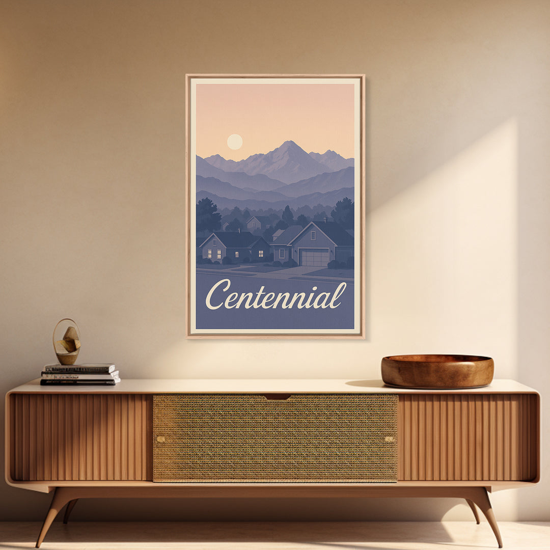 Centennial Travel Poster, Canvas Print, Classic Travel Poster Art, Centennial Poster Print, Home Office Decor, City Travel Prints