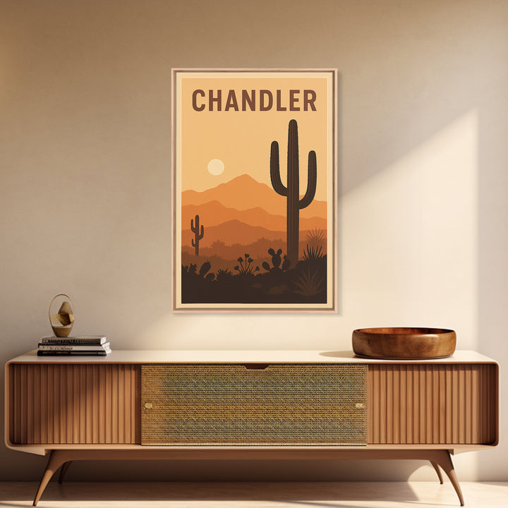 Chandler Travel Poster, Framed Canvas Print, Classic Travel Poster Art, Chandler City Art, Vintage City Art, Gift For Travelers