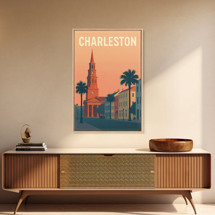 Charleston Travel Poster, Canvas Print, Classic Travel Poster Art, Charleston Art Print, City Art Print, Gift For Travelers, Art Print
